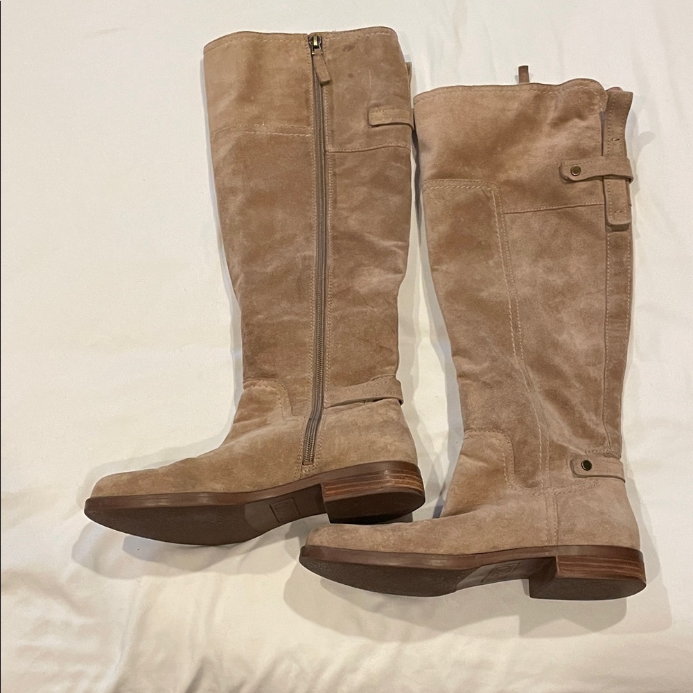 Franco Sarto Over the Knee Tan Suede Boots